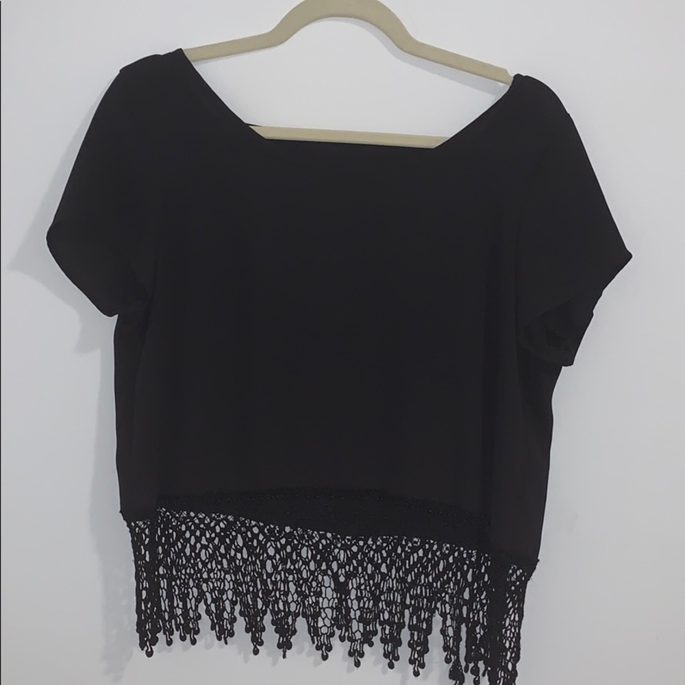 Black lace-bottom Blouse